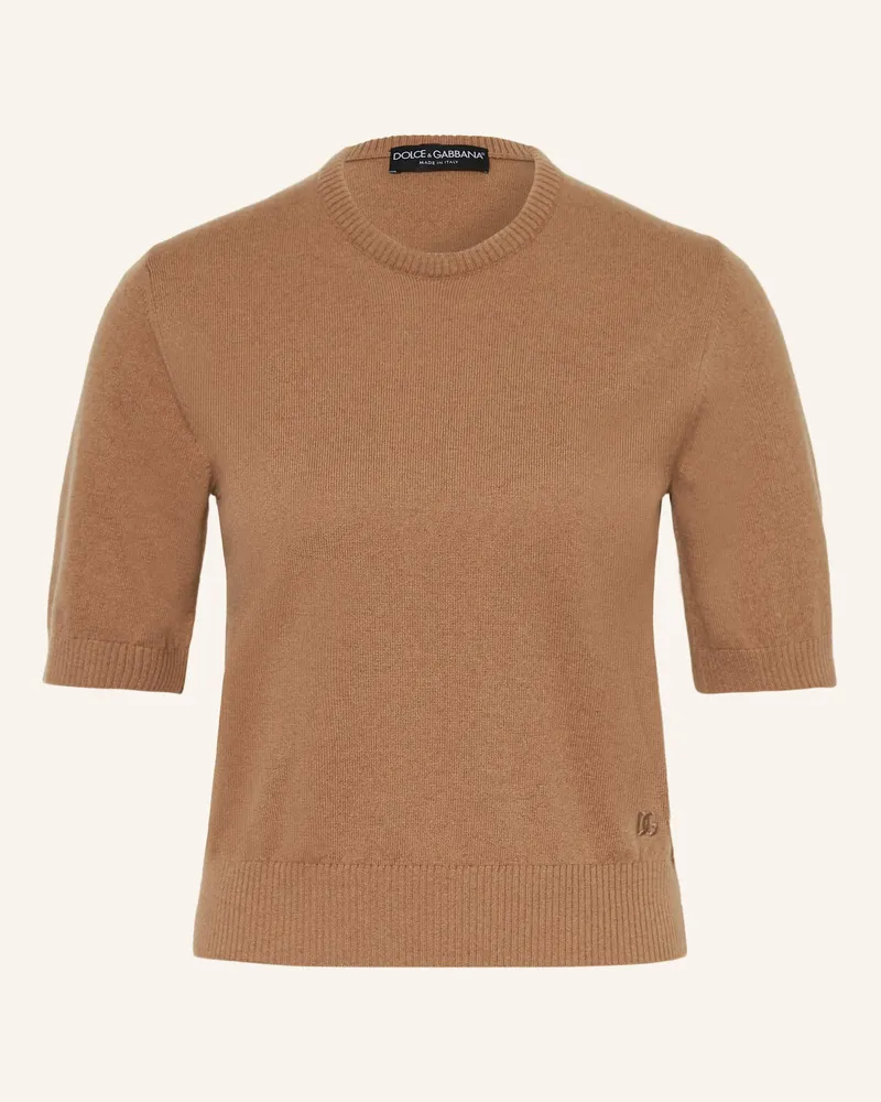 Dolce & Gabbana Strickshirt aus Cashmere Hellbraun