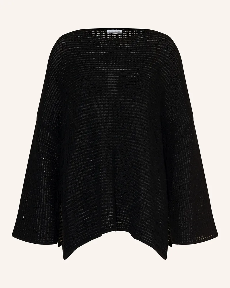 Mrs & HUGS Oversized-Pullover Mit Cashmere schwarz Schwarz