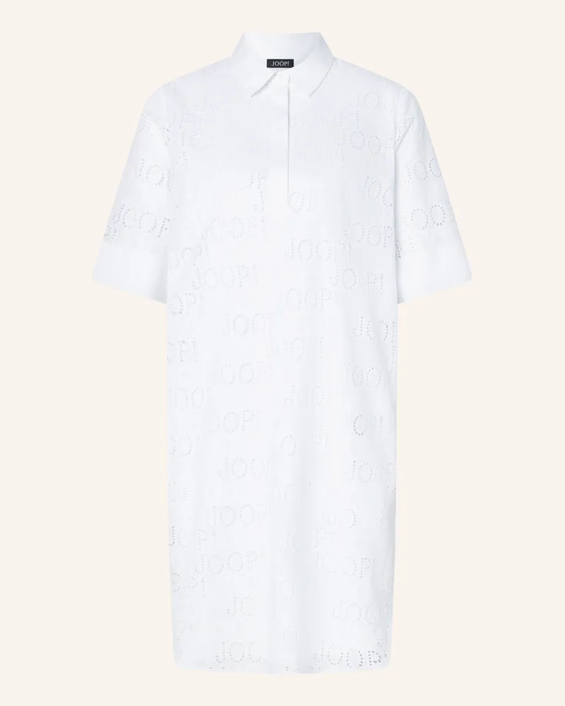 JOOP! Hemdblusenkleid aus Lochspitze Weiss