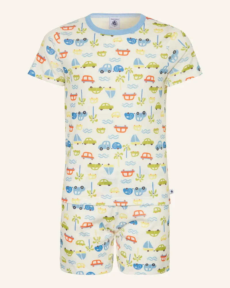 Petit Bateau Shorty-Schlafanzug Ecru