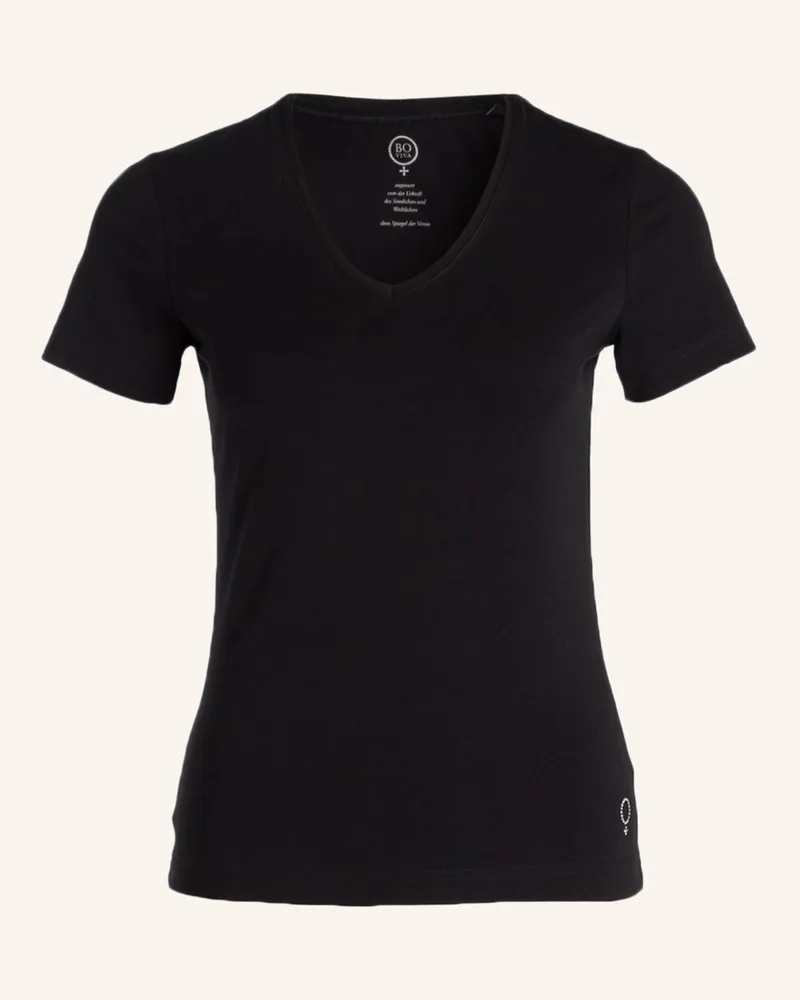 Boviva T-Shirt mit Schmucksteinen Schwarz