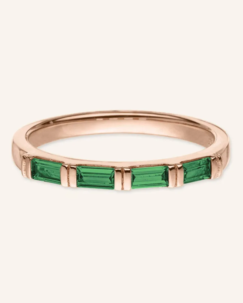 VEYNOU Ring ZOE SMARAGD aus 14 Karat Roségold und 0,40ct. Smaragden Roségold