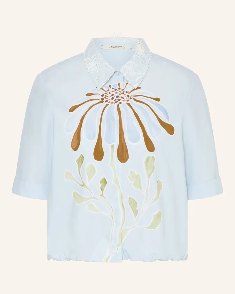 Dorothee Schumacher Hemdbluse Floral Power Mit Spitze blau Hellblau