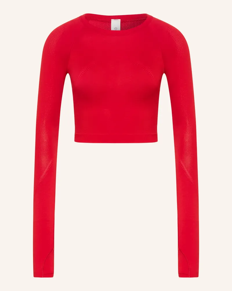 LULULEMON Cropped-Shirt Swiftly Tech rot Rot