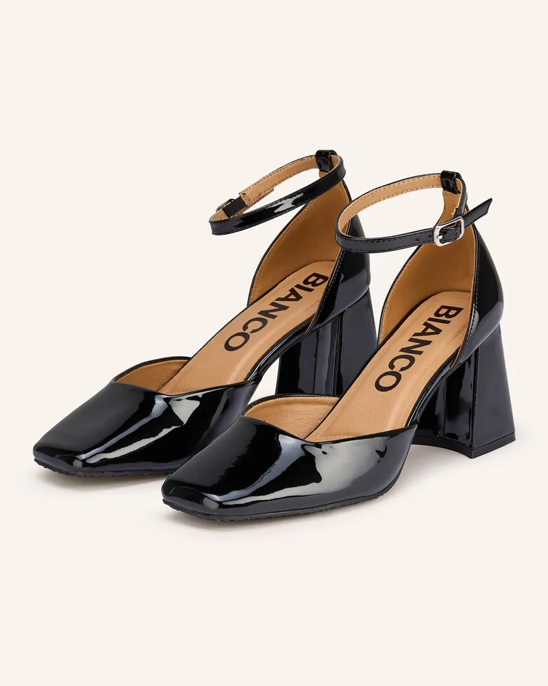 BIANCO. Lack-Pumps Schwarz