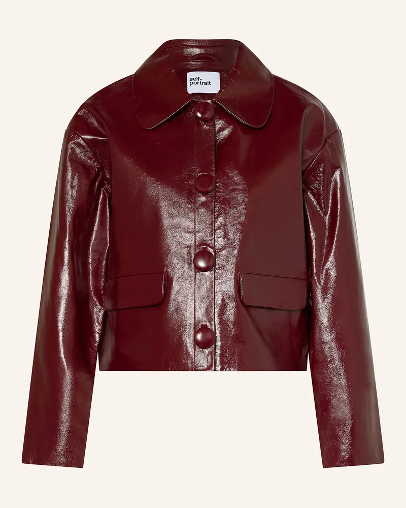 Self-Portrait Lederjacke Dunkelrot
