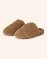 Max Mara Mules aus Teddyfell - CAMEL Braun