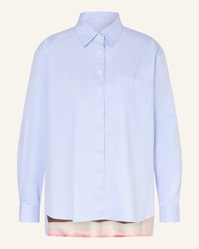 Robert Friedman Hemdbluse SOPHIE im Materialmix Hellblau