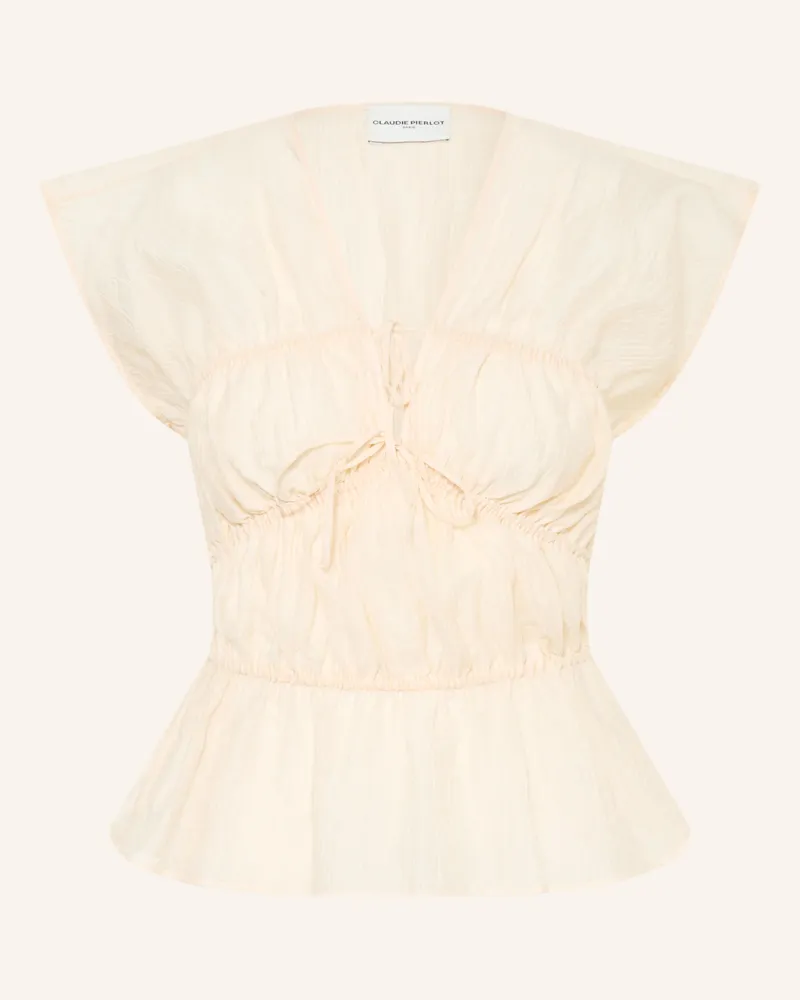 Claudie Pierlot Blusenshirt Mit Rüschen beige Creme