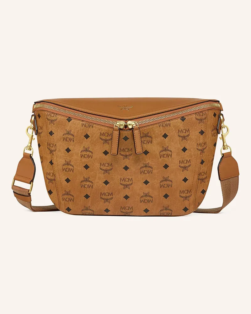 MCM Umhängetasche Diamond braun Cognac