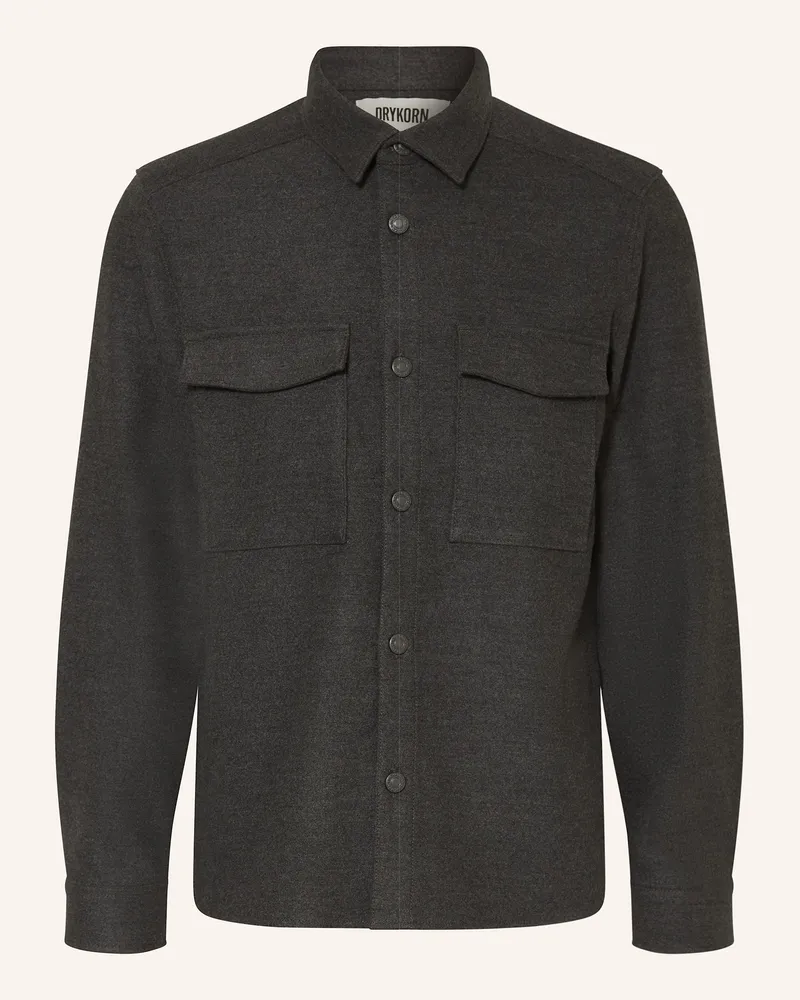 Drykorn Flanell-Overshirt Gunray grau Dunkelgrau