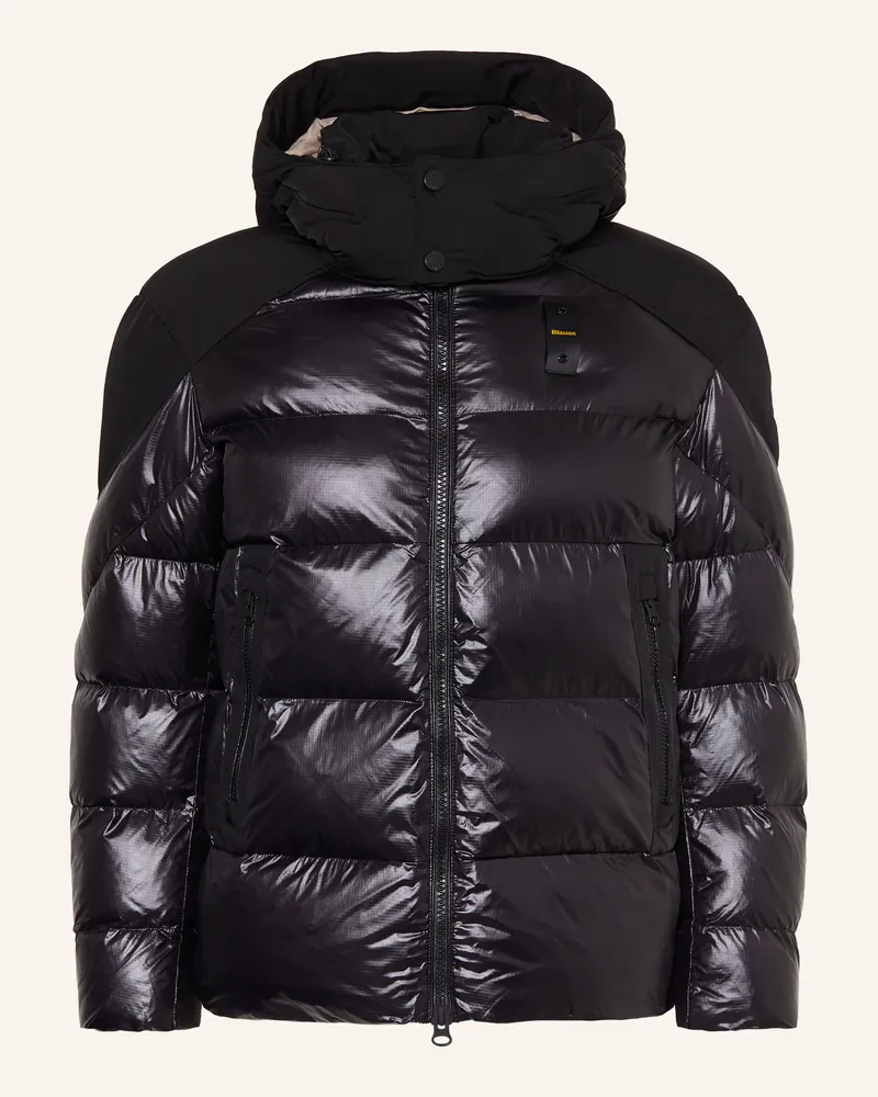 Blauer Steppjacke Kiernan Mit Abnehmbarer Kapuze schwarz Schwarz