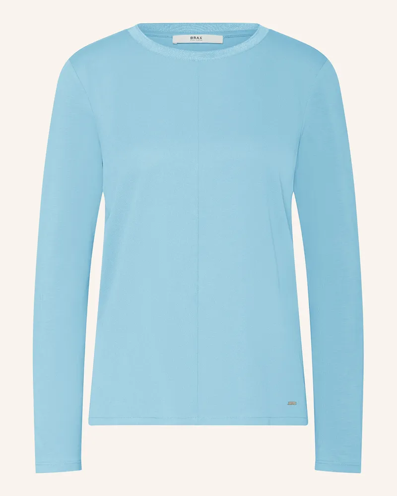 Brax Longsleeve CLARA im Materialmix Hellblau