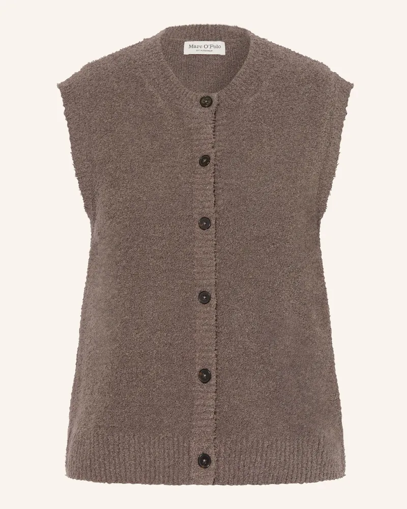 Marc O'Polo Strickweste Aus Bouclé braun Dunkelbraun