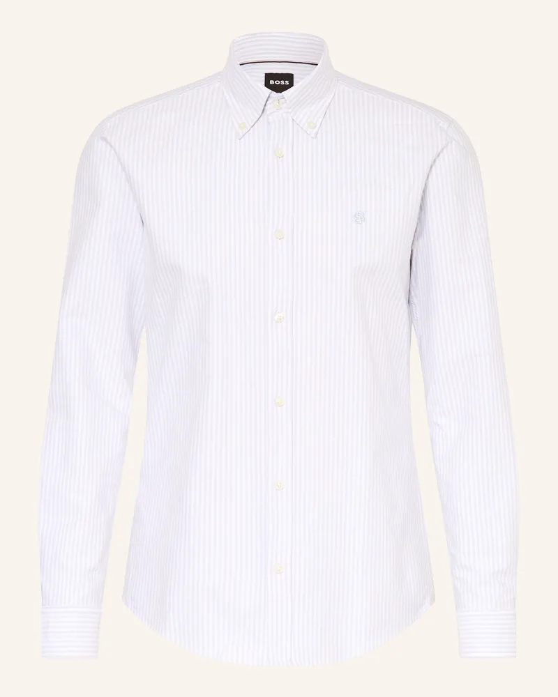 HUGO BOSS Hemd Roan Slim Fit lila Weiss