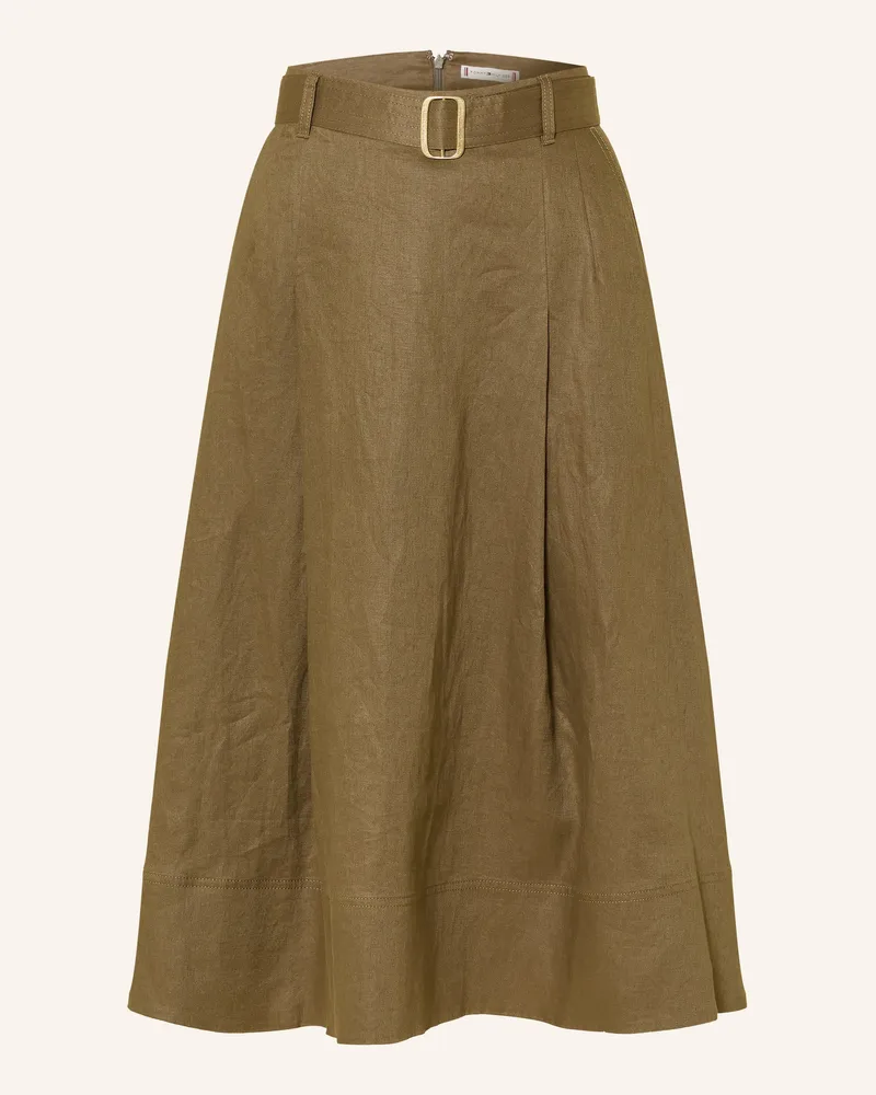 Tommy Hilfiger Leinenrock gruen Khaki
