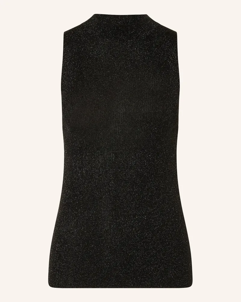 Closed Stricktop mit Glitzergarn Schwarz