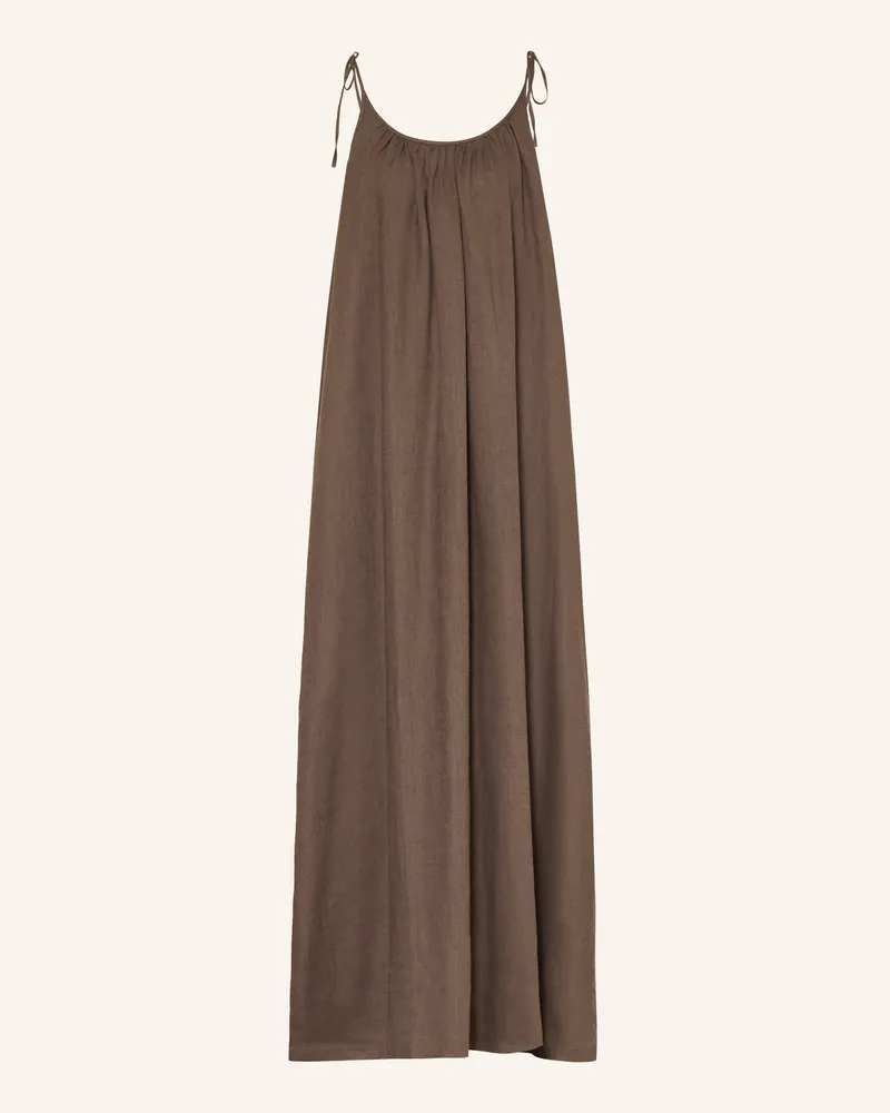 Mrs & HUGS Leinenkleid beige Dunkelbraun