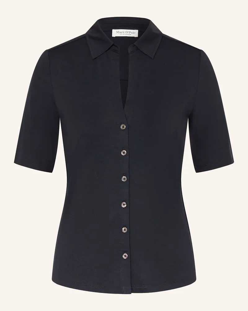 Marc O'Polo Hemdbluse aus Jersey Dunkelblau