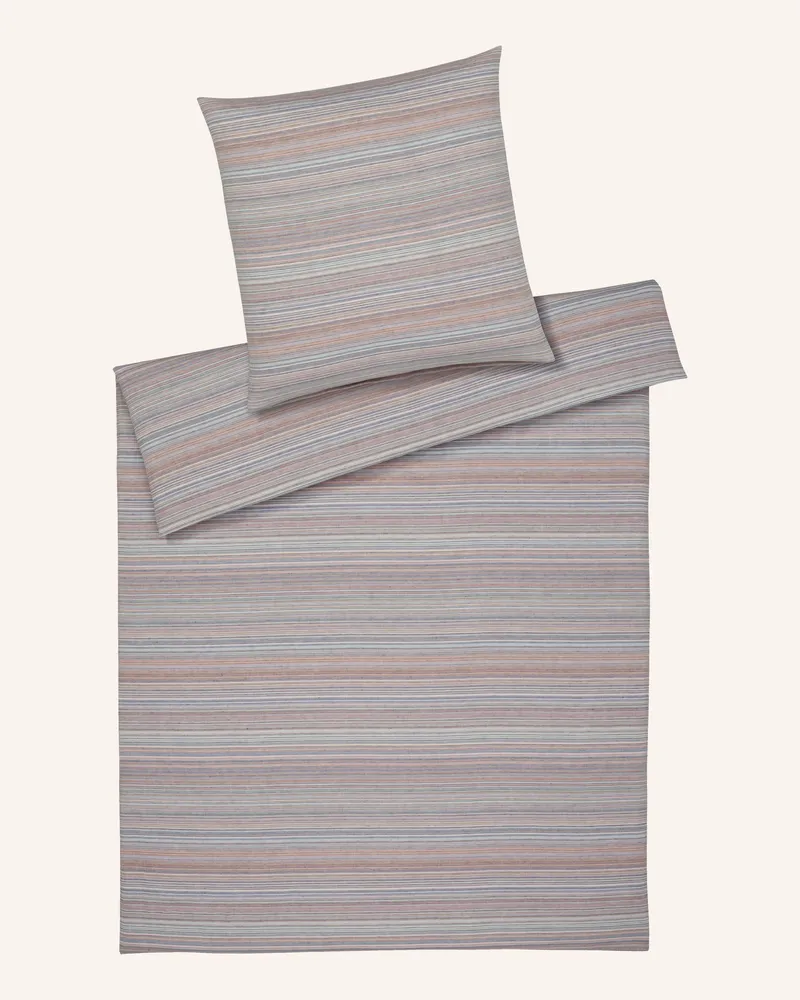 elegante Bettwäsche Flair Mit Leinen grau Blaugrau