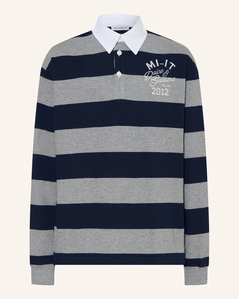 Dolce & Gabbana Jersey-Poloshirt blau Dunkelblau