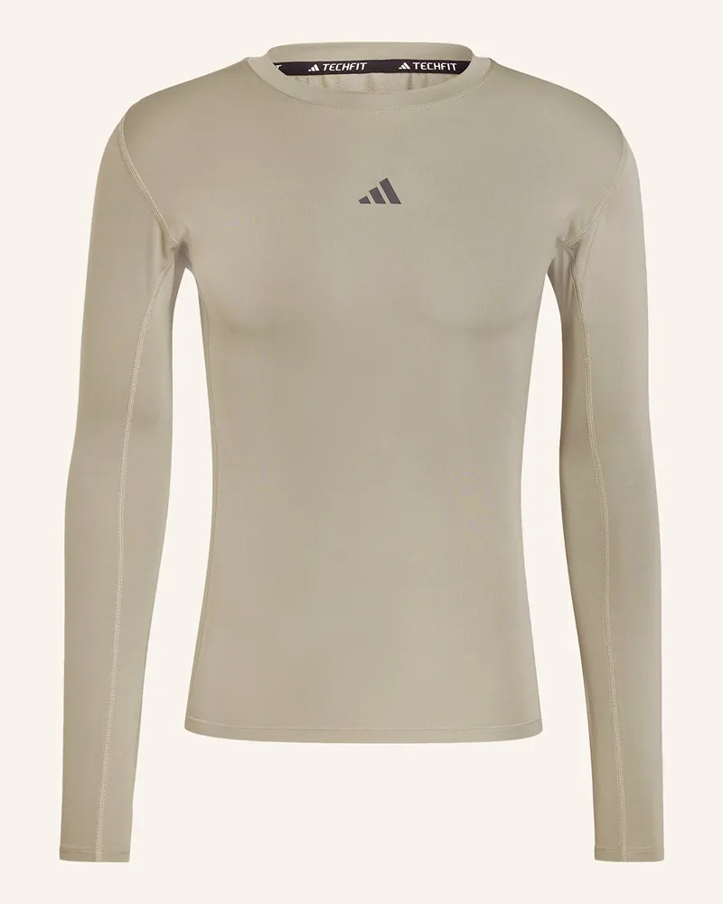 adidas Longsleeve TECHFIT Hellgrün
