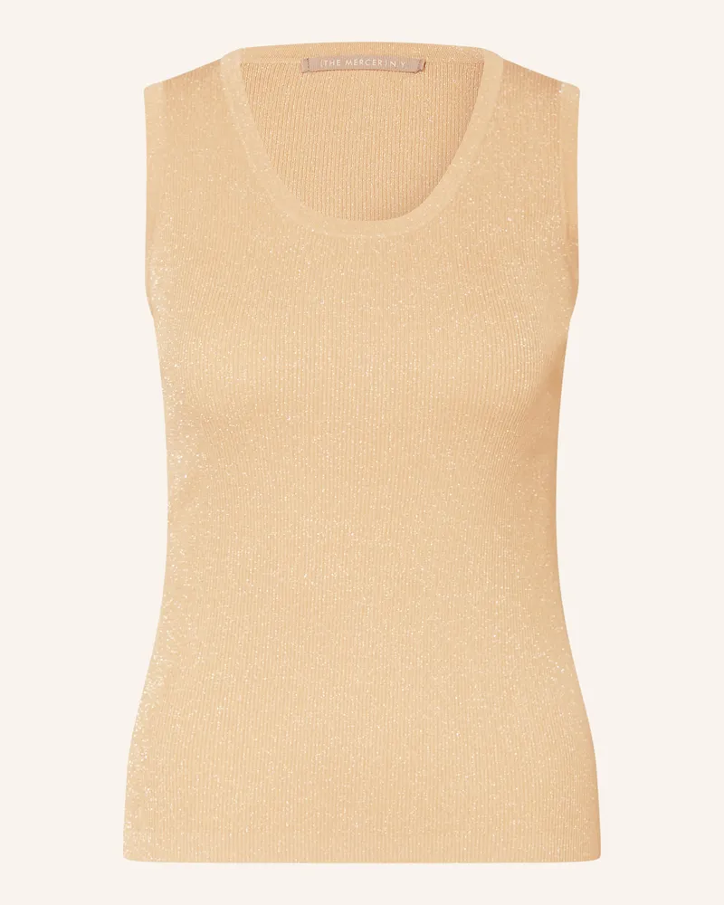 (THE MERCER) N.Y. Stricktop mit Glitzergarn Hellbraun