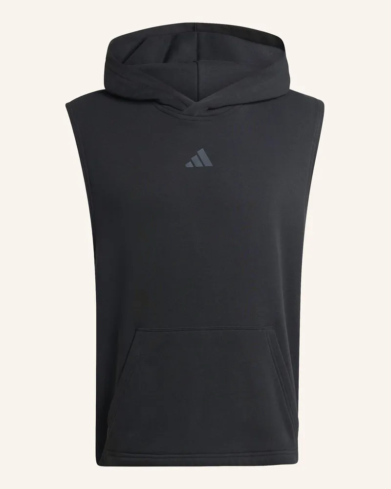 adidas POWER WORKOUT TANKTOP MIT KAPUZE Schwarz