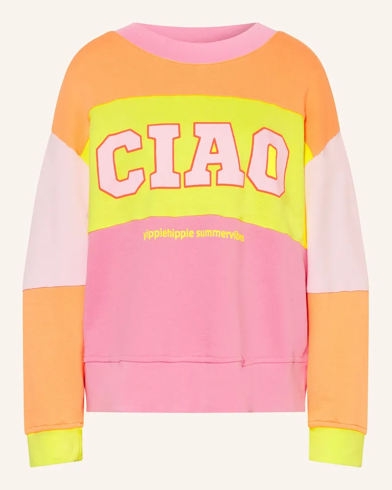 Yippie Hippie Sweatshirt pink Gelb