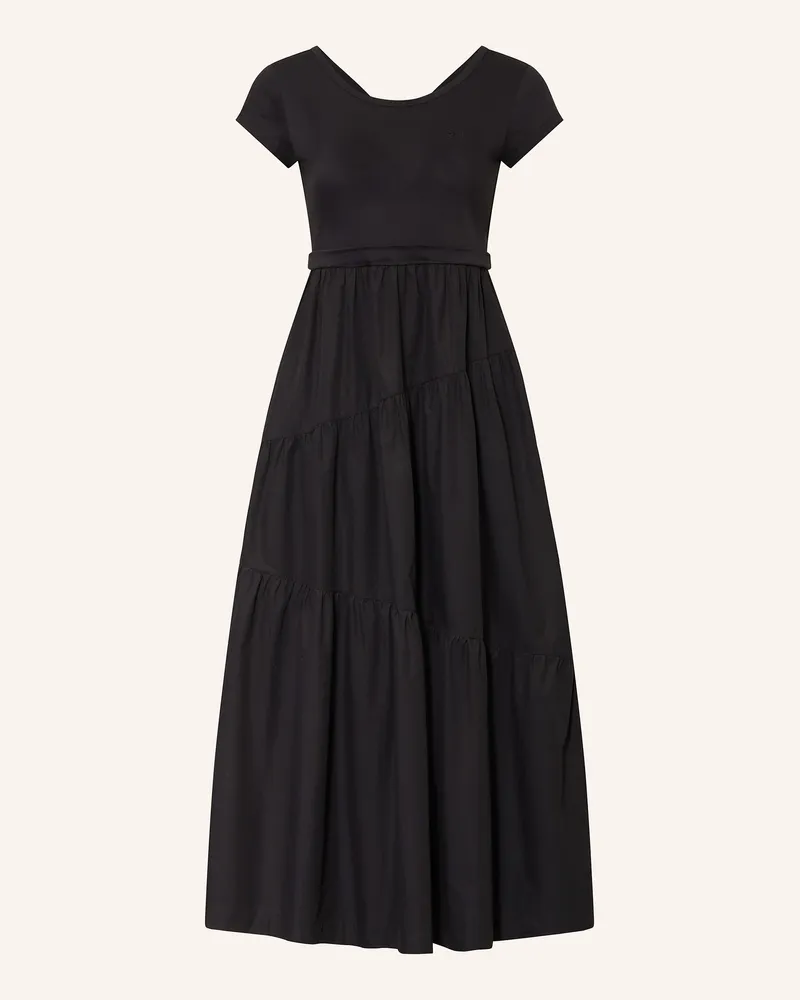 HUGO BOSS Kleid ENESI im Materialmix Schwarz