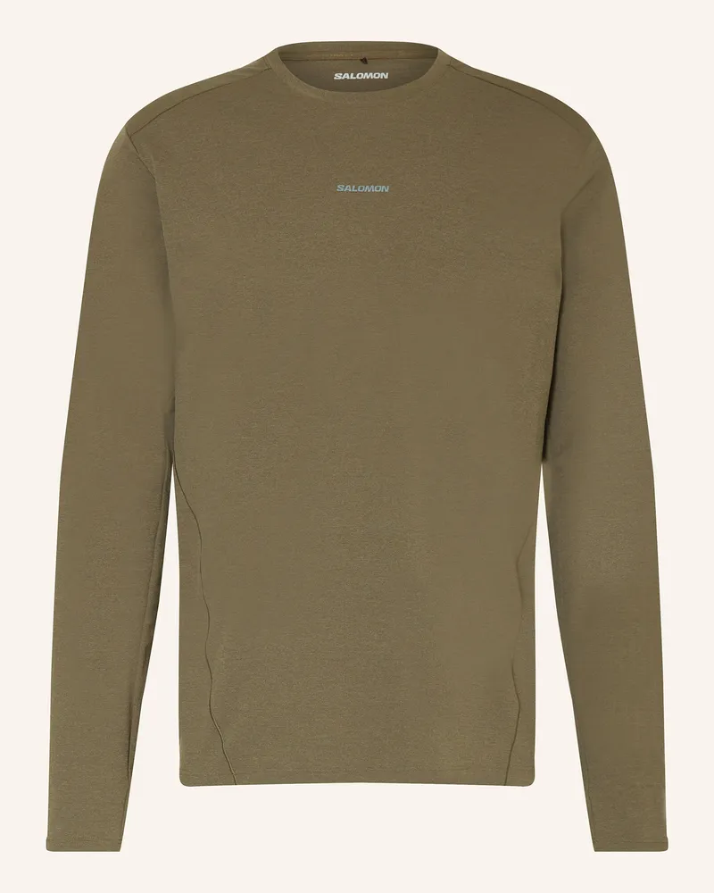Salomon Longsleeve Trackline gruen Khaki