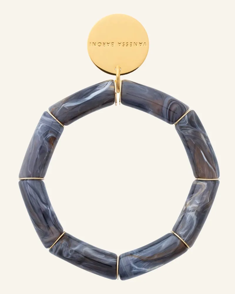 Vanessa Baroni Armbänder FLEX BRACELET BLUE JEANS MARBLE by GLAMBOU Gold