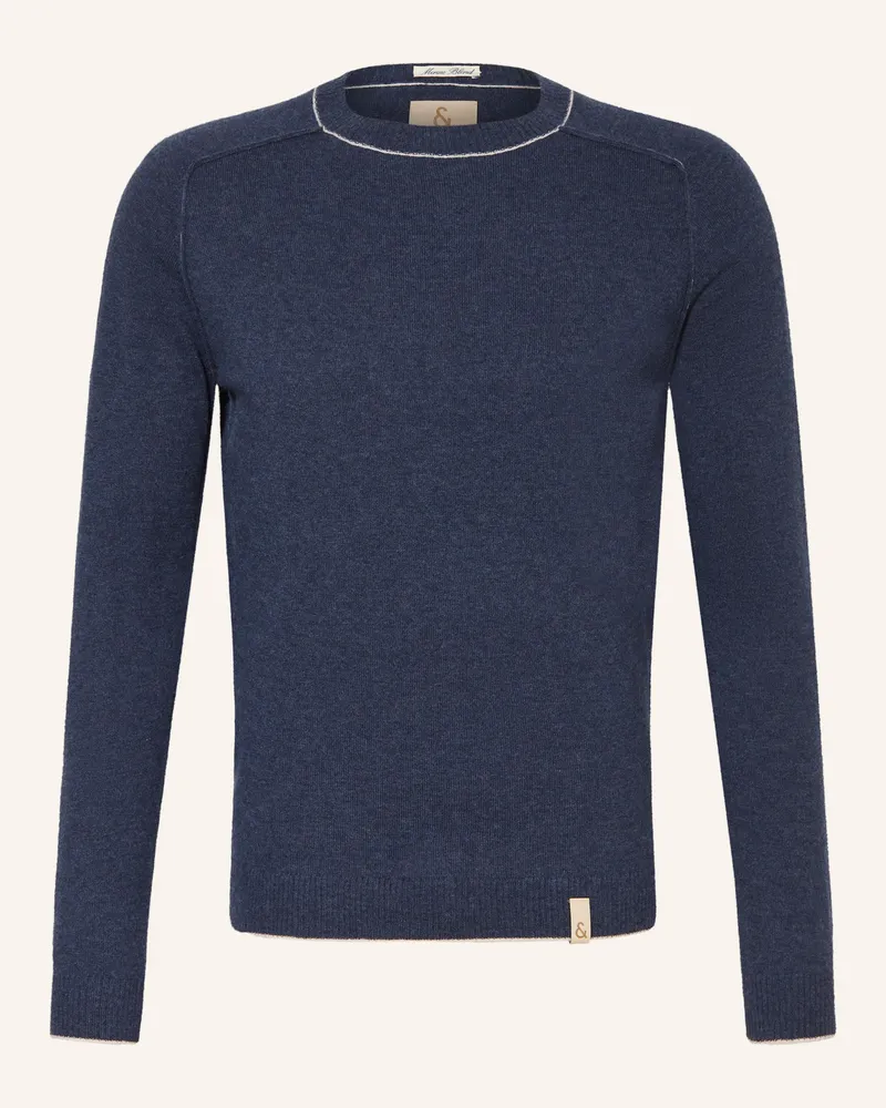colours & sons Pullover Mit Merinowolle blau Dunkelblau