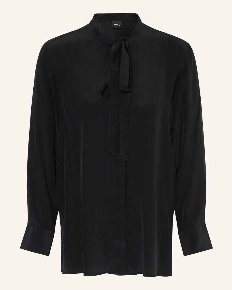 HUGO BOSS Schluppenbluse BRYON aus Seide Schwarz