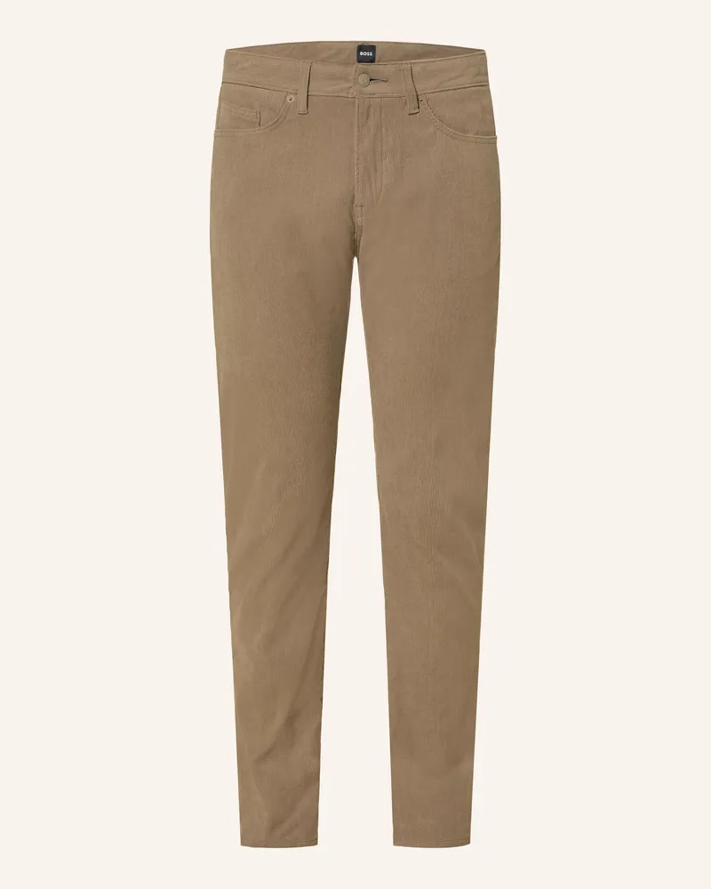 HUGO BOSS Cordhose Delaware Slim Fit braun 245