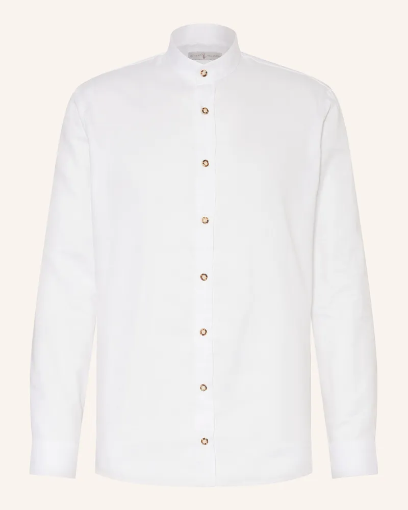 Johann & Johanna Trachtenhemd Regular Fit Mit Stehkragen weiss Weiss