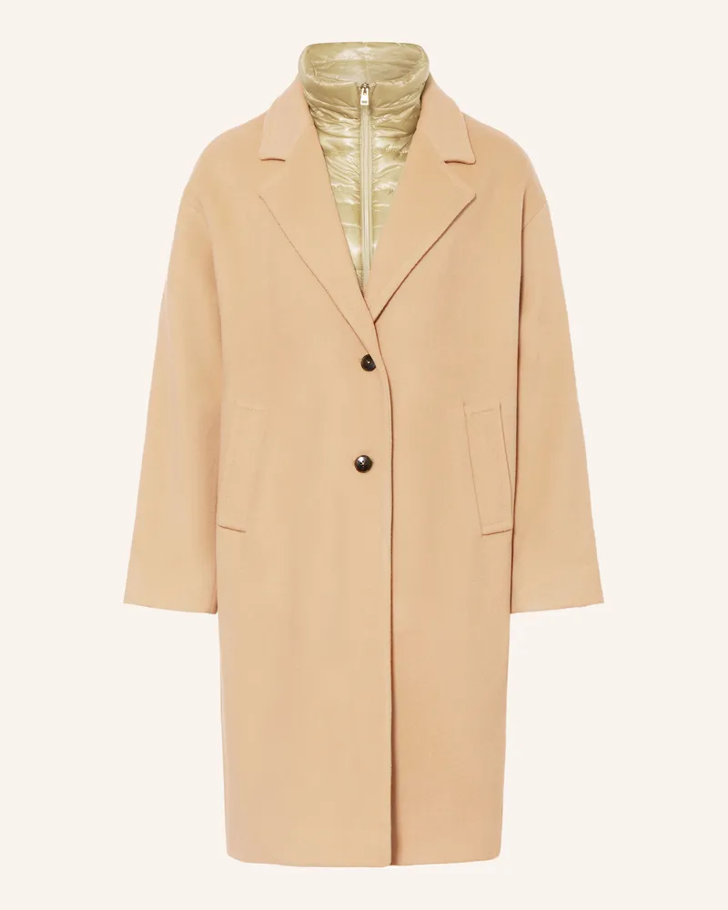 Herno Wollmantel Mit Abnehmbarer Blende braun Camel