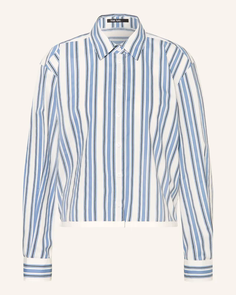 MARC AUREL Hemdbluse blau Weiss