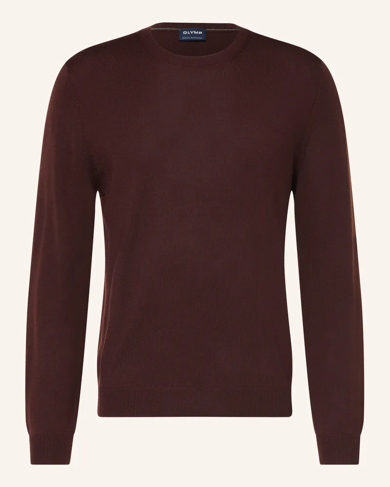 Olymp Pullover Aus Merinowolle rot Dunkelrot