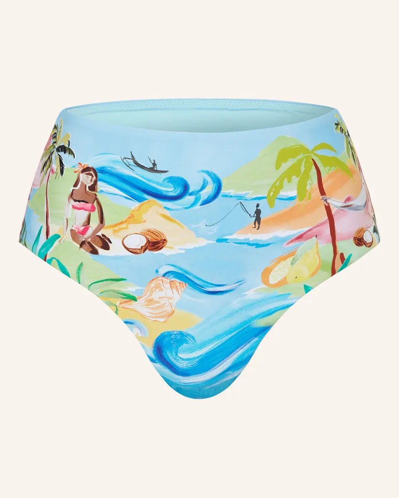 Seafolly Australia High-Waist-Bikini-Hose South Pacific blau Türkis