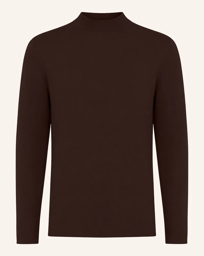 KIEFERMANN Kiefermann Herren Merino-Pullover Malt braun Dunkelbraun