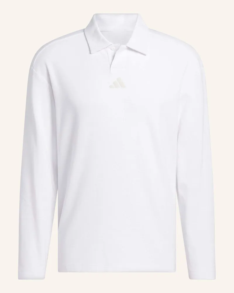 adidas BEYOND THE COURSE LONG SLEEVE LOOSE FIT POLOSHIRT Weiss