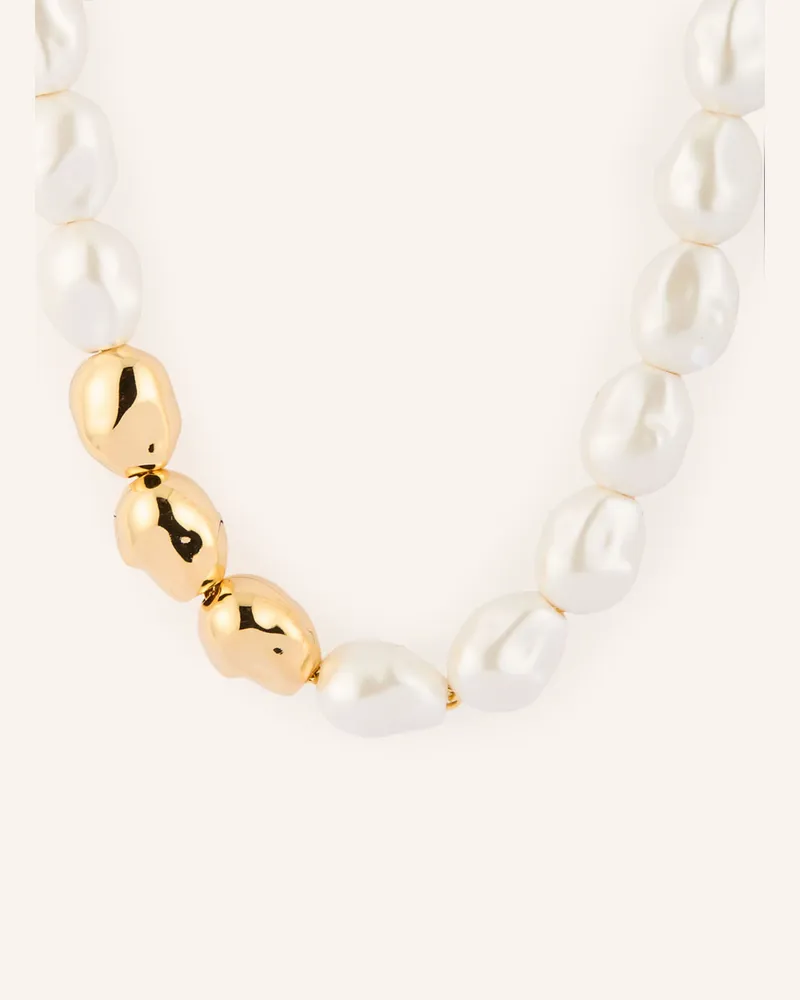 Vanessa Baroni Halskette Organic Pearl weiss Gold