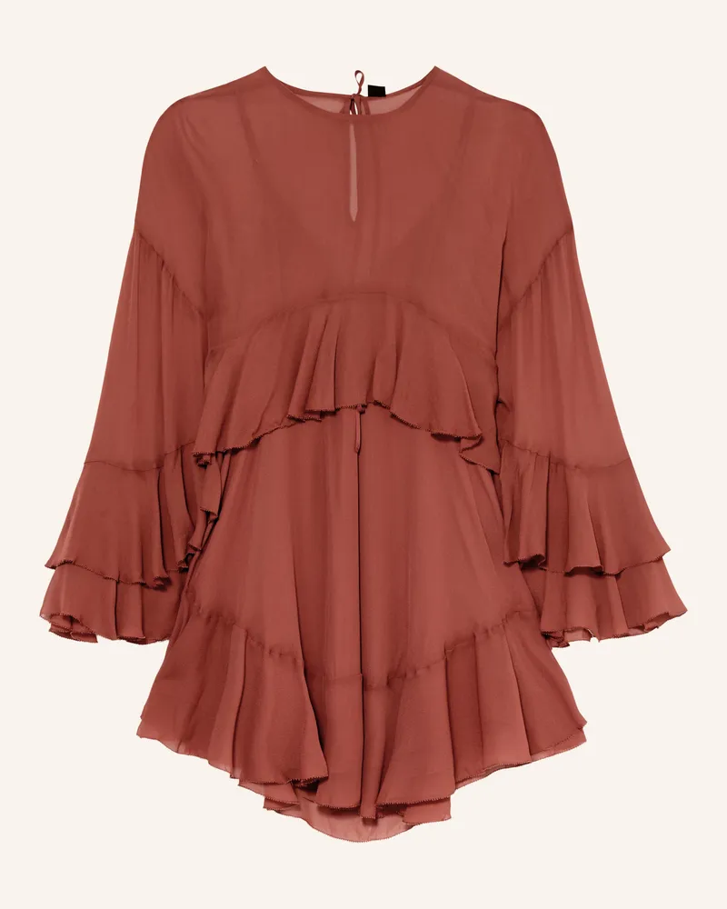 HUGO BOSS Kleid Dleja Mit Volants rot Rot