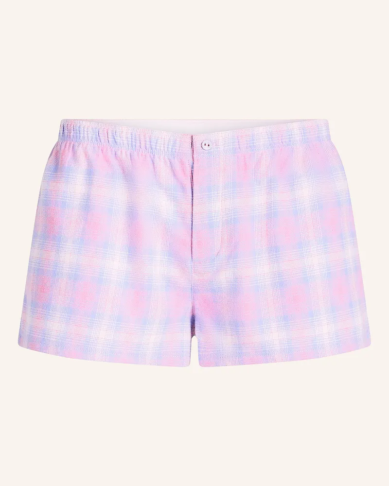SKIMS Schlafshorts Flannel Aus Flanell rosa Cotton