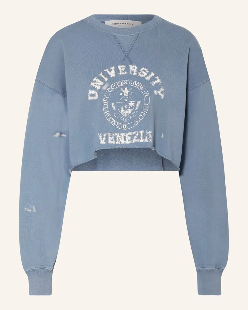 Golden Goose Cropped-Sweatshirt Blau