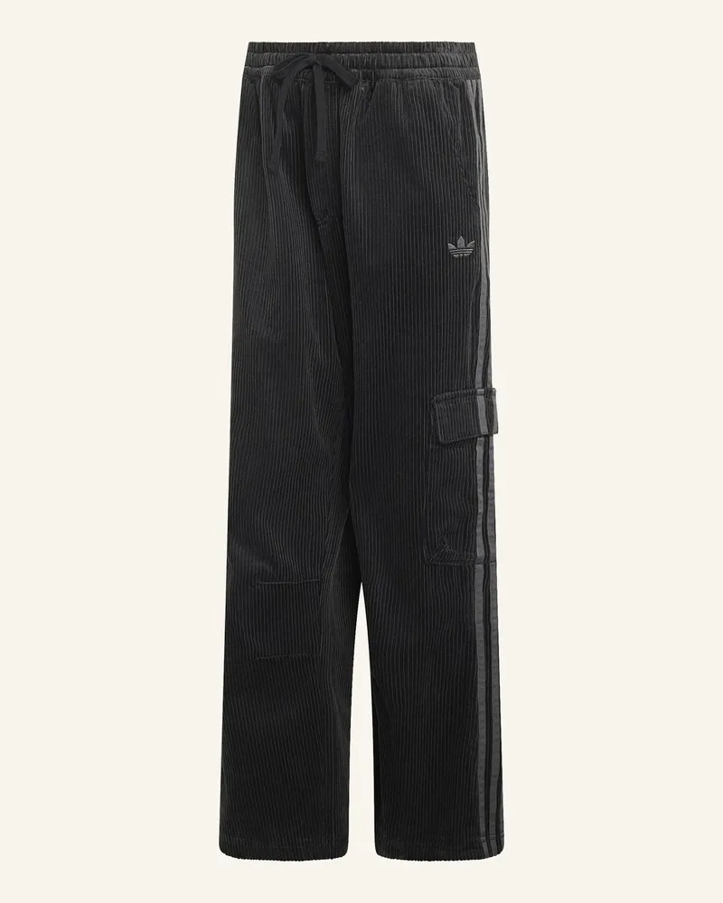 adidas Adicolor Cargohose Cord schwarz Schwarz