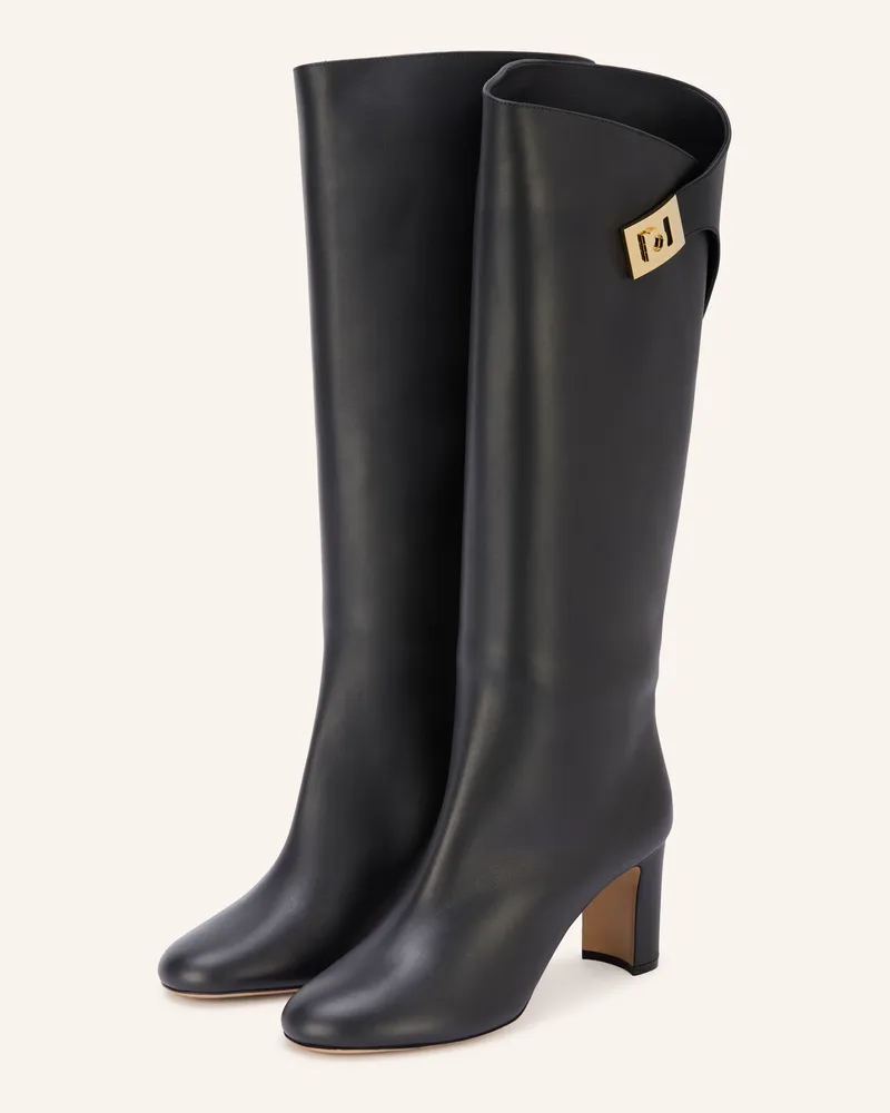 Ferragamo Stiefel Elli schwarz Schwarz