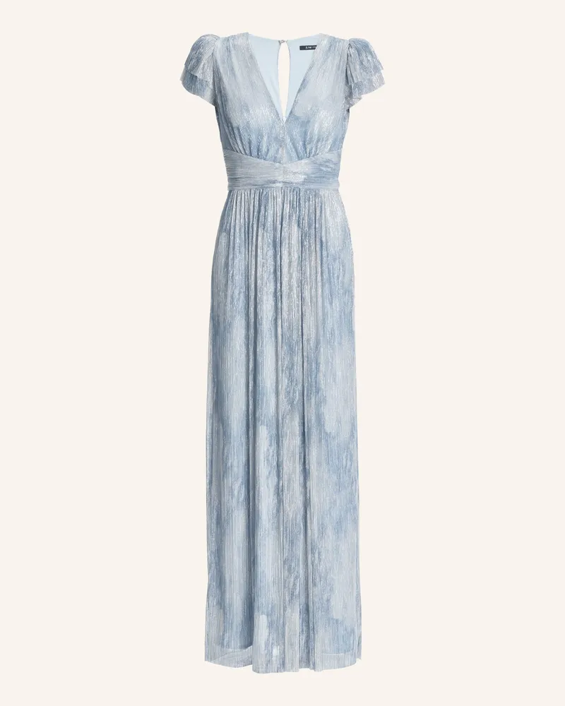 Swing Abendkleid Mit Glitzergarn Und Plissees blau Hellblau