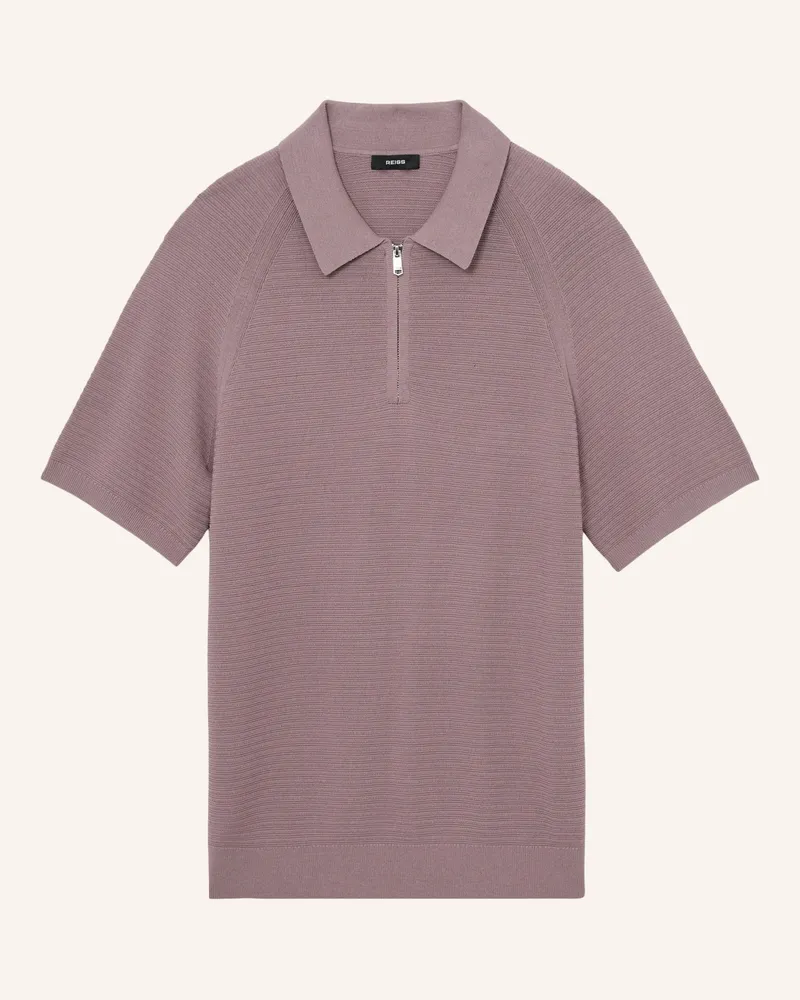 Reiss Strick-Poloshirt Estate lila Altrosa